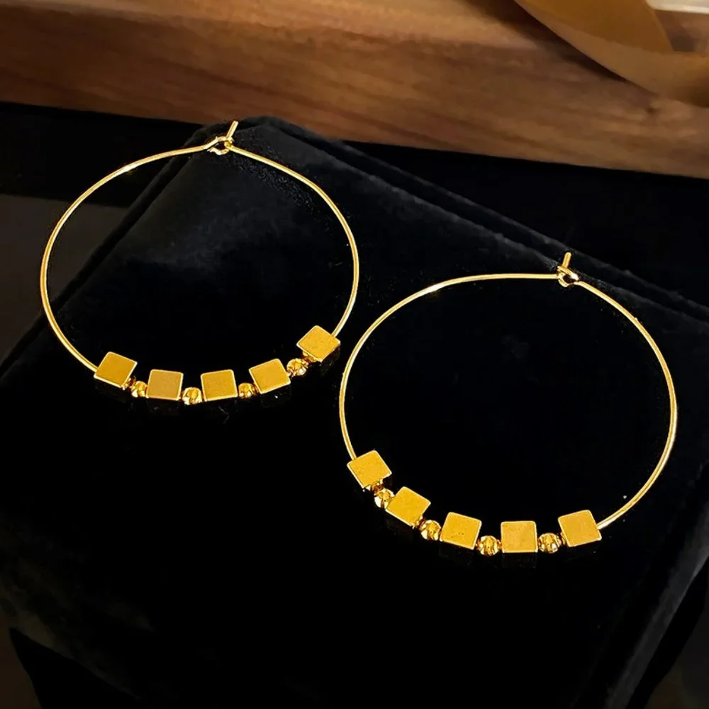 S925 Simple Circle Earrings Gold and Silver - Picture 4 of 13
